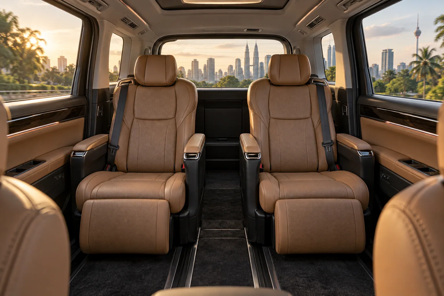Illustration of an executive vehicle cabin